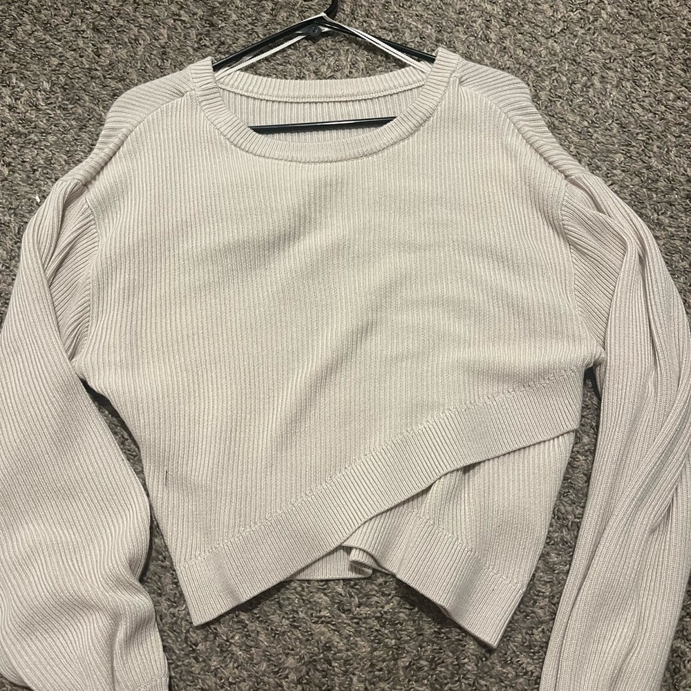 Lululemon Athletica Cream Ribbed Sweatshirt
